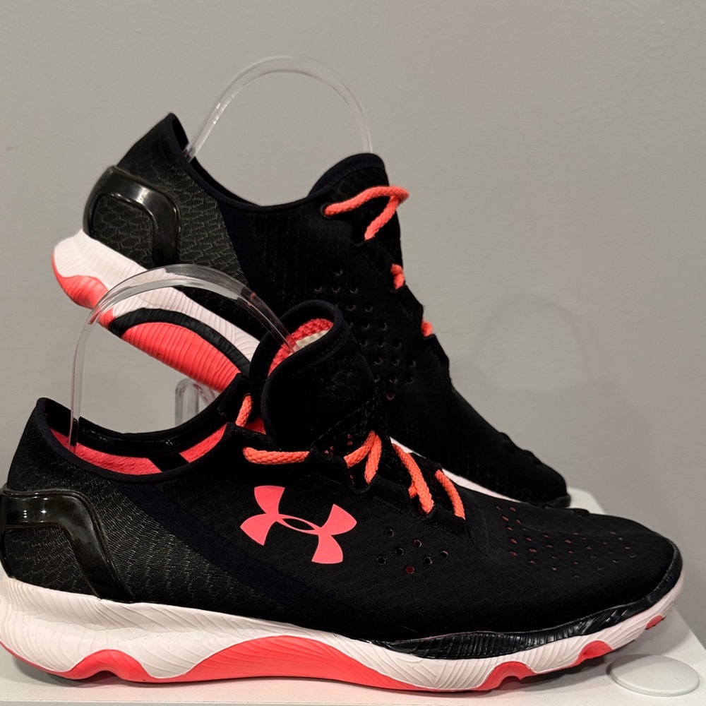 Under Armour Women's Black and Pink Athletic Shoes - Picture 2 of 6